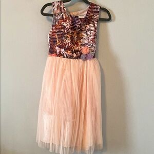 Colorful Sleeveless Dress with Tulle Skirt